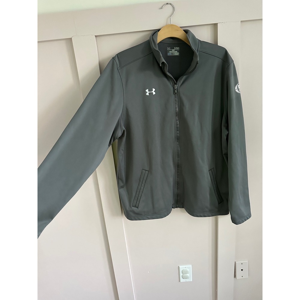 Under Armour Mens ColdGear Full‎ Zip Jacket Gray Fox Sports XL Loose Fit - Picture 5 of 8